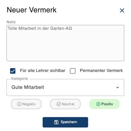 Screenshot: Vermerk in der IServ-Ganztagsübersicht hinzufügen